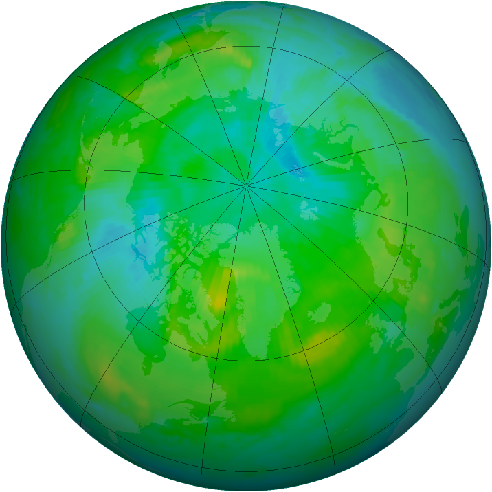 Arctic ozone map for 30 July 1996